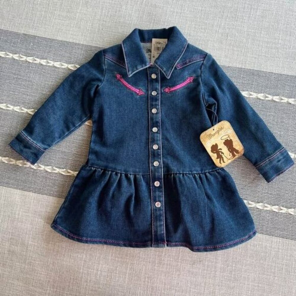 New Wrangler Denim Dress with Bloomers Size 6-9 months